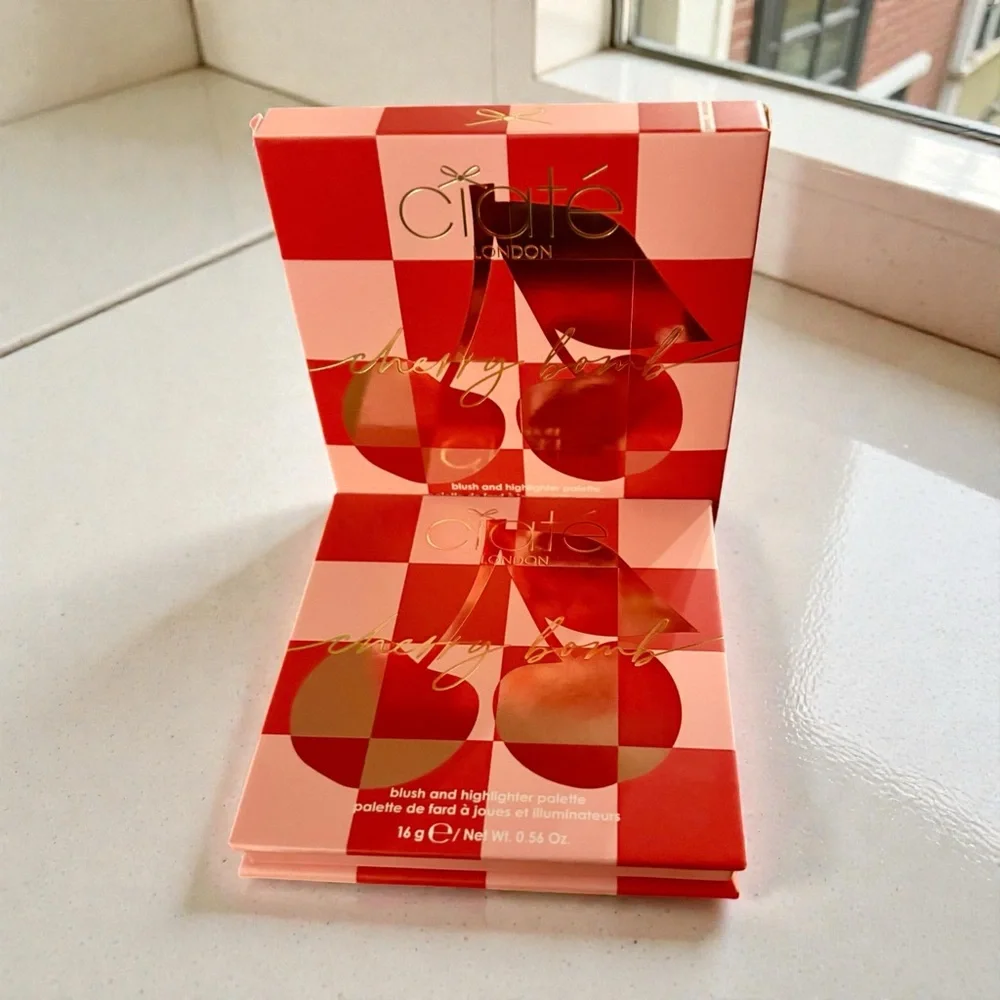 💎 Ciate London Cherry Bomb Blush & Highlighter Palette New In Box Full-Size